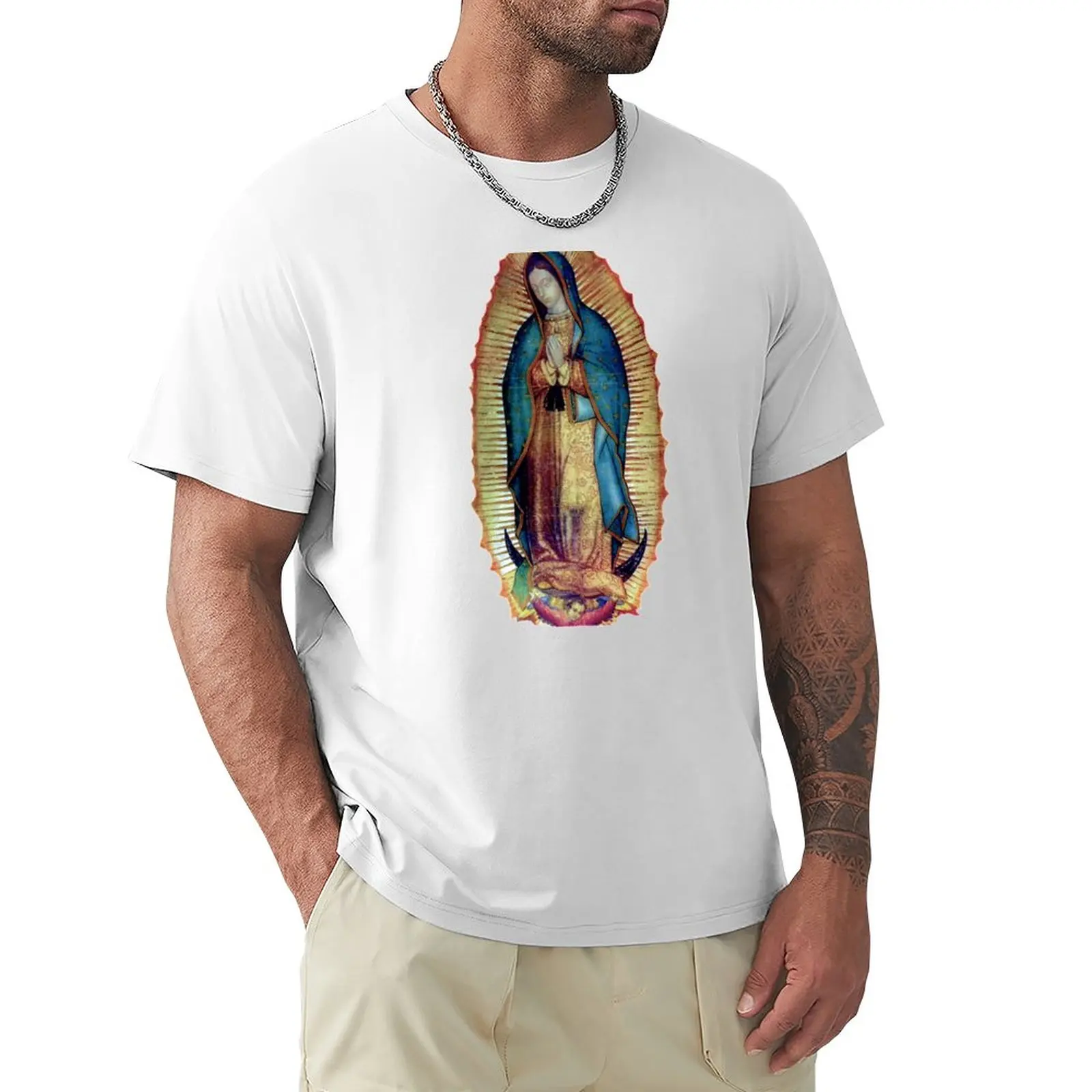 Nostra Signora Di Guadalupe Virgen Maria Tilma 118 T-Shirt Blanks Ragazzi Bianchi Pesi Massimi T-Shirt Da Uomo