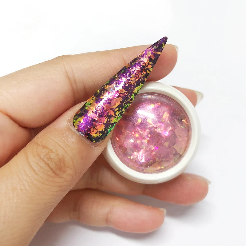 BOKO 1pc Aurora Opal Nail Flake Nail Design Mermaid Opal Irregular Sequins Holographic Flakes DIY Manicure Pigment