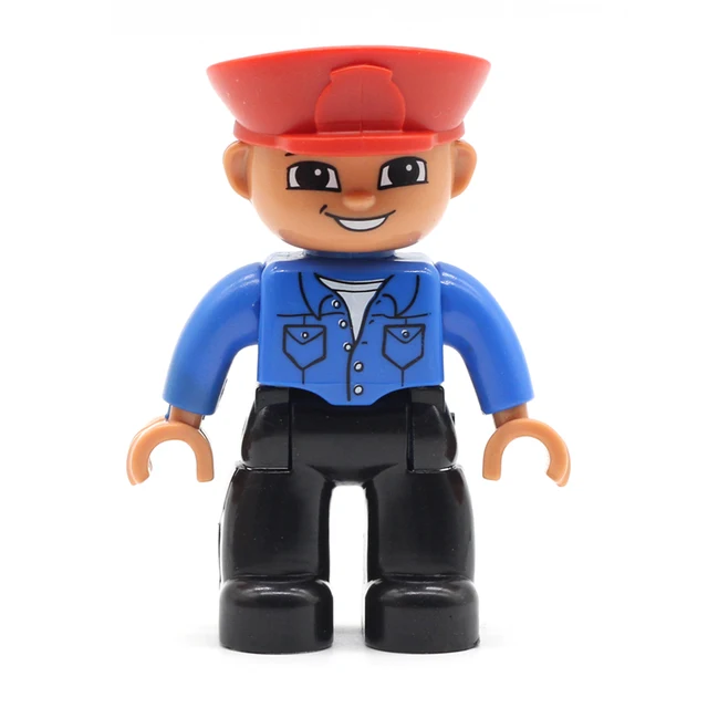 Big Size Action Figures City Princess Policemen Family Building Block Doll Character Accessory Toys Assembly Children Kids Gift Driver