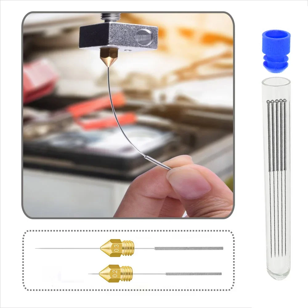 Stainless Steel Precision Nozzle Cleaning Needles Set - 10pcs