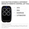 TAU 250T-4RP 250K-SLIMR 250K-SLIMRP Garage Door Remote Control 433.92mhz Rolling Code Clone Replicator Command Door Opener 5