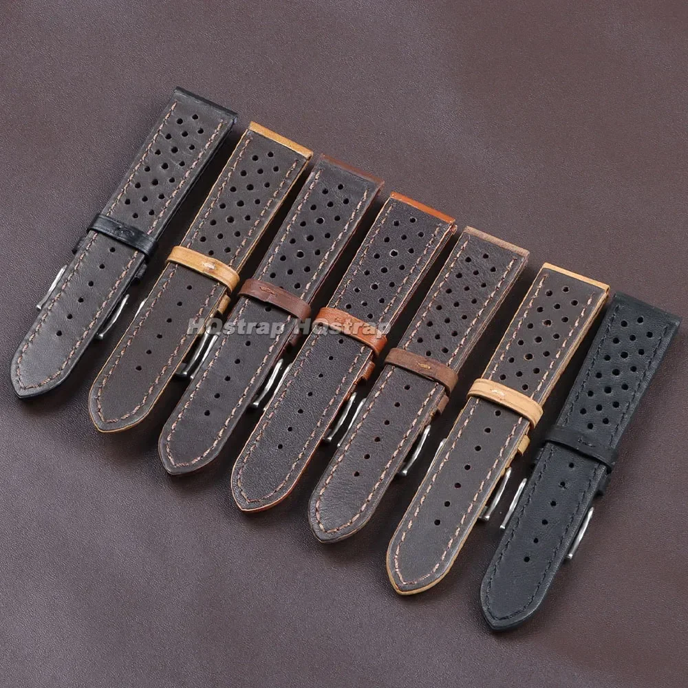 Handmade Vintage Leather Watchband – Breathable Sport Bracelet Accessories