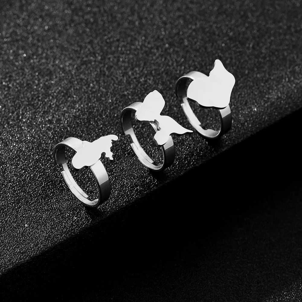 Stainless steel French Guyana Guadeloupe Martinique map ring for men and women couple accessories 3