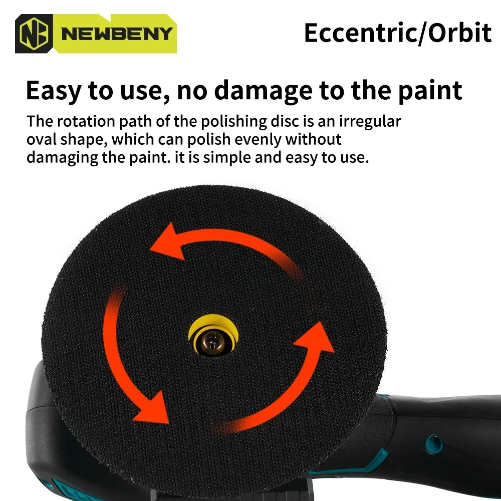 150mm Electric Car Polisher Cordless 8 Gear Adjustment Car Polishing Auto Waxing Rotary Tool For 21V 18V-21V Battery