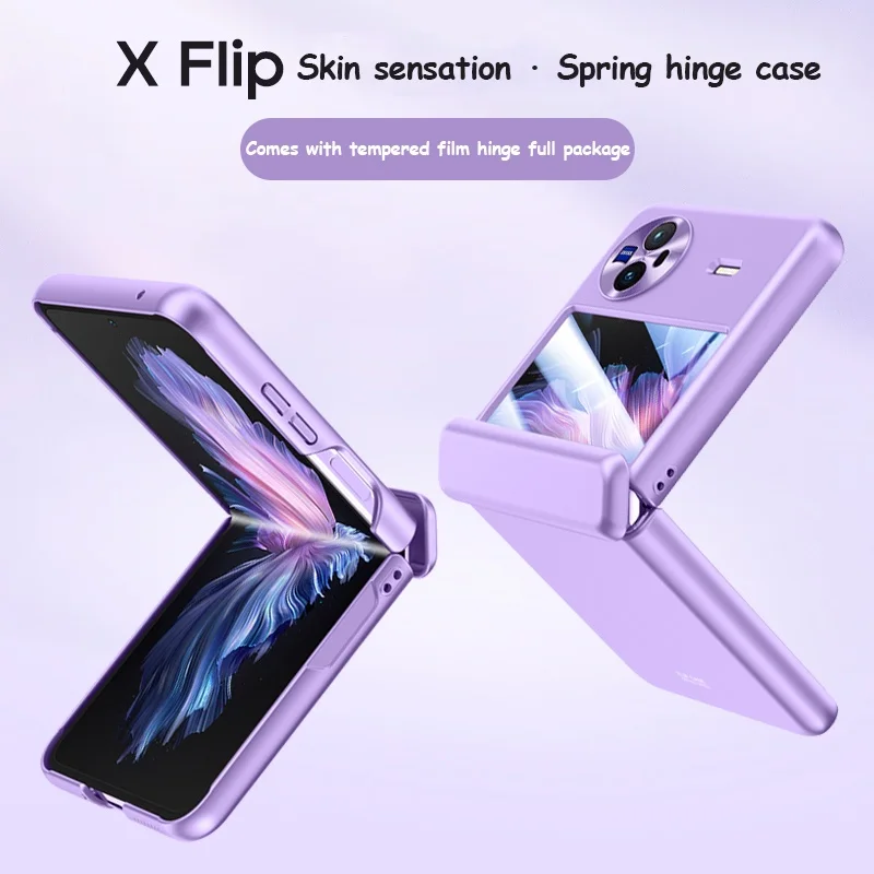Solid Color Feel Skin Hinge Protect Phone Case For VIVO X Flip 5G XFlip vivoxflip Matte Ultra Thin Hard Plastic Cover