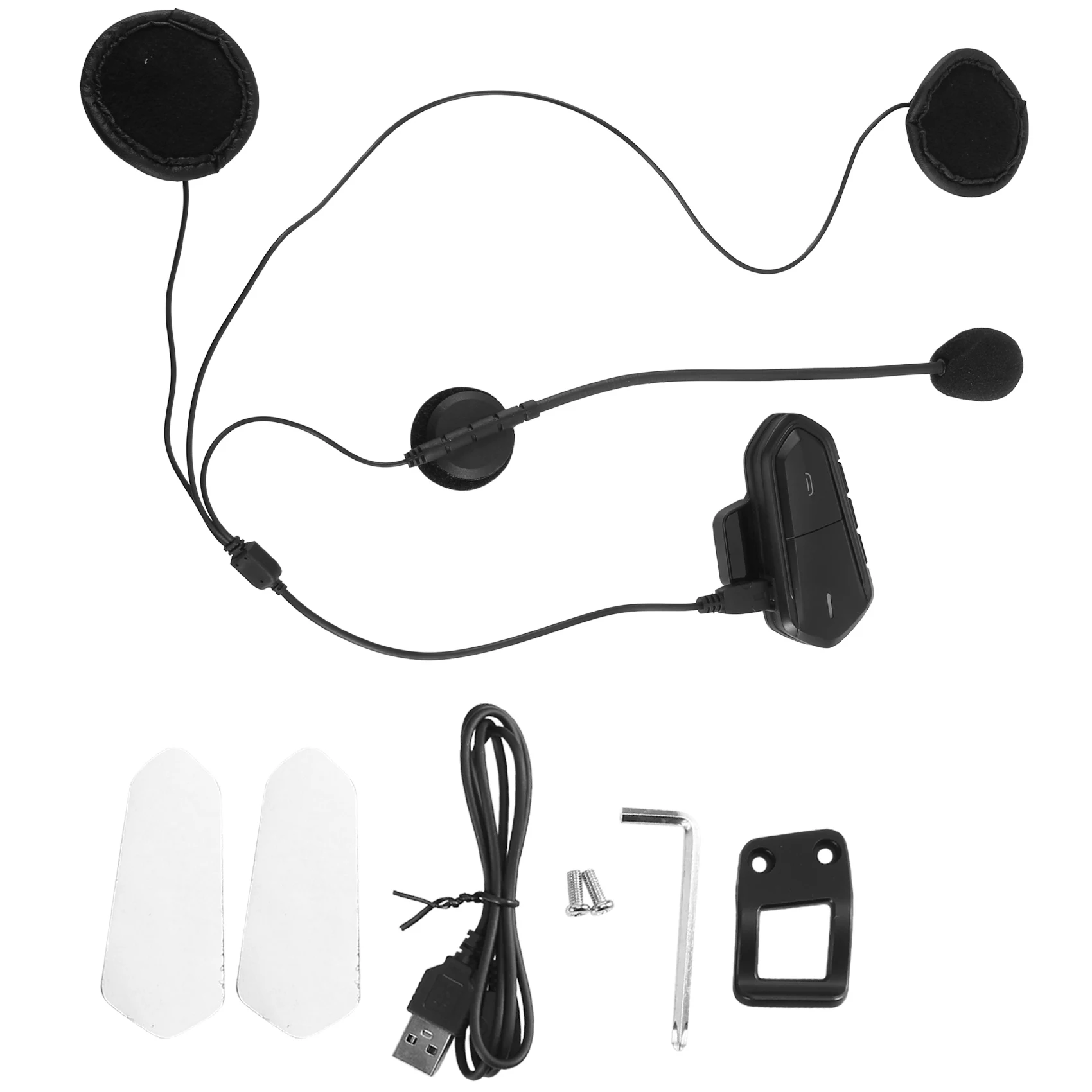 

B35 Motorcycle Intercom Microphone, Bluetooth 5.0 Helmet Headset Interphone FM Radio HI-FI Sound Quality Siri Black