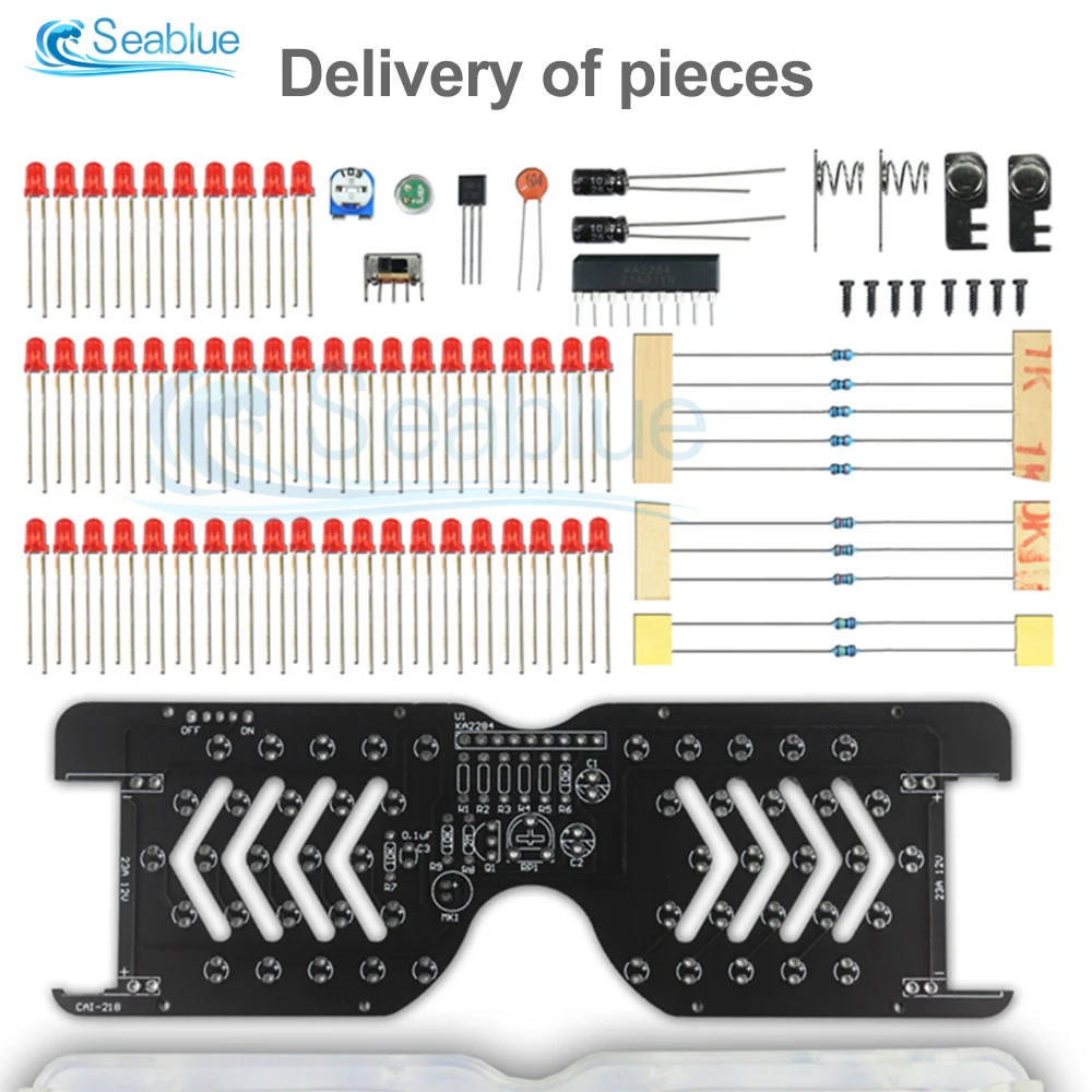 

1PCS 12V Voice Activated LED Light Emitting Glasses Making Kit Diode Flashing Light Tricolor DIY Fun Soldering Assembly