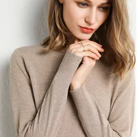 Women Slim O-Neck Pullover Cashmere Wool Blending Sweater Autumn And Winter Long-Sleeved Knit Bottoming Shirt Large Size 2024 - Image 3