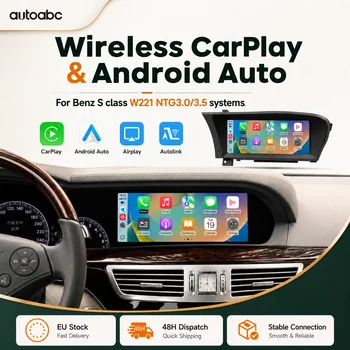 CarPlay inalámbrico y Android Auto para Mercedes Benz Clase S W221 NTG3.0/3.5 BT Pantalla táctil multimedia de 10.25 pulgadas 1