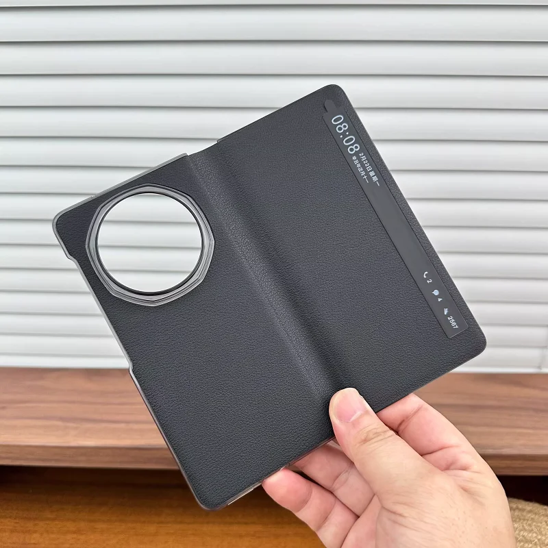 Leather Smart Window Flip Cover Wallet Case, Protective Book Design