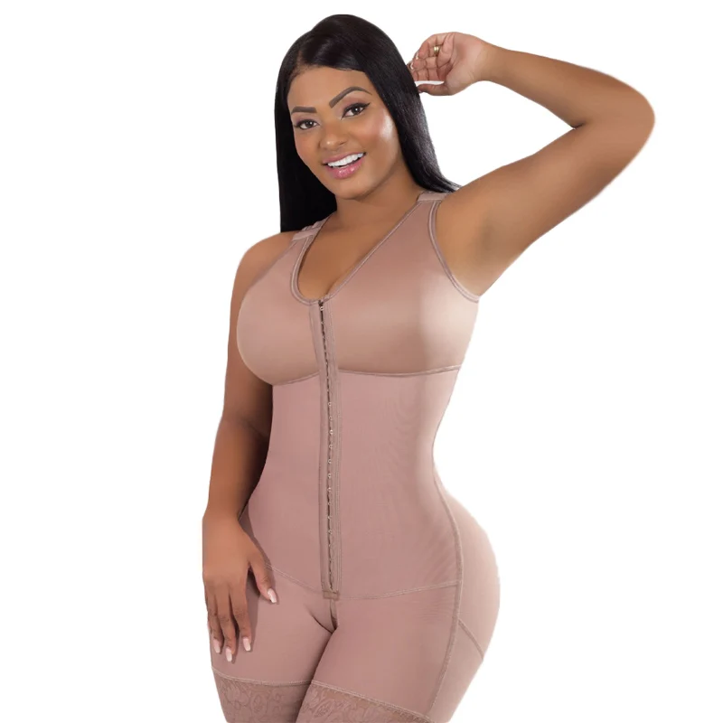 

Fajas Shapewear Women Post Liposuction Body Shaper Waist Cincher Underbust Corset Front Closure Bodysuit With Hook-Eye