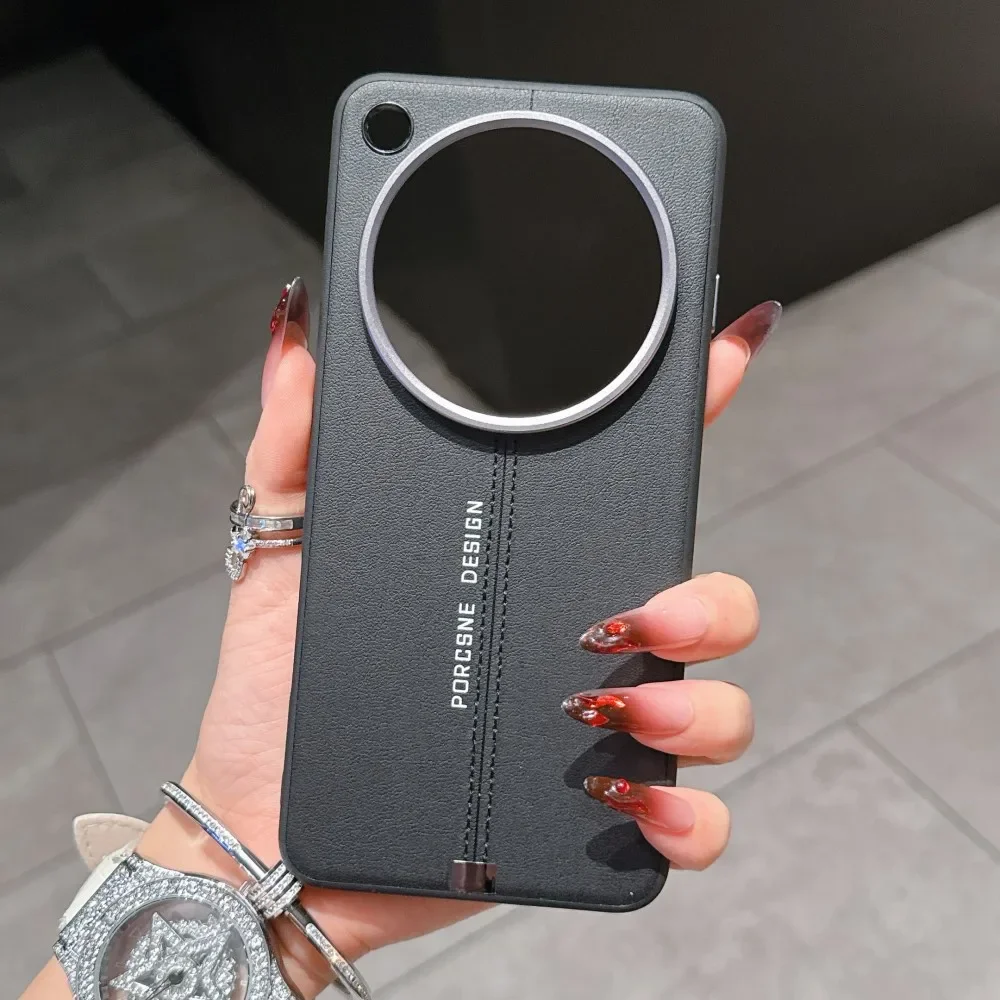 Luxury PU Leather Skin Magnetic Wireless Charging Protective Back Cover Case