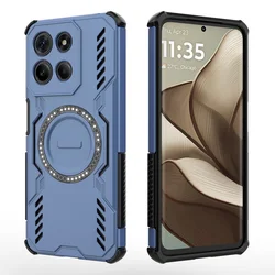 Cooling and Breathable Magnetic Ring Case with Heat Dissipation and Slim Protection for Motorola Moto G86 Power (Blue)