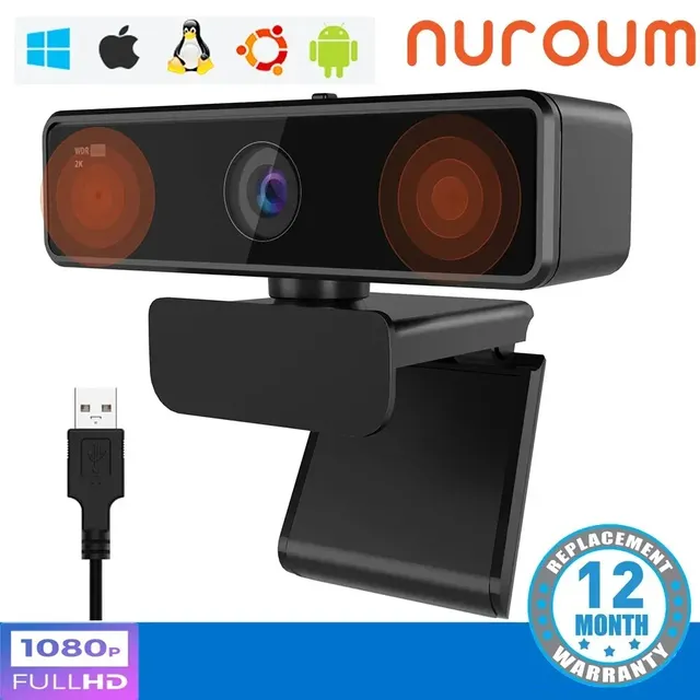 NUROUM V11 Webcam 1080p 60fps Mini Web Computer Camera Webcam For PC With Dual Microphone 1440P 30fps FHD 2K Usb Video Camera 1
