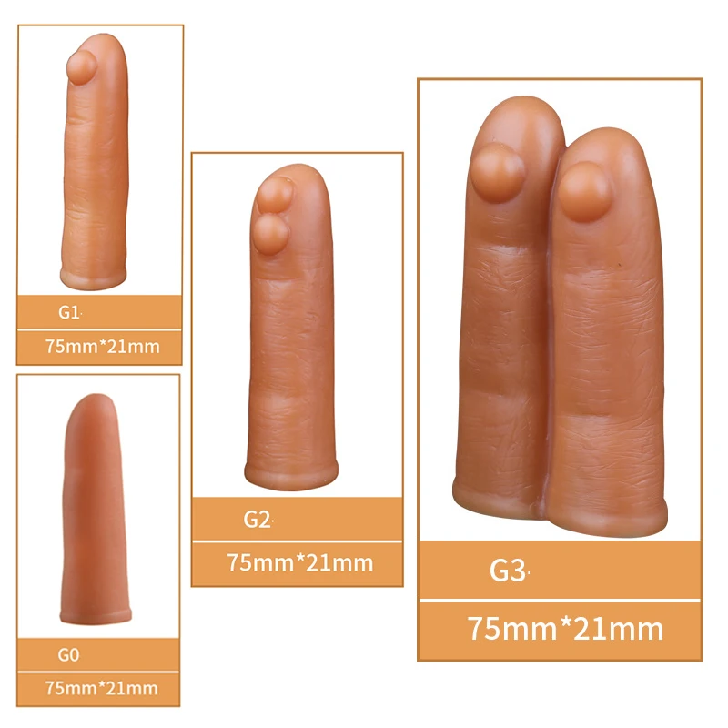 Sex Toys 4 Types Finger Sleeve Clitoris G Spot Massage Liquid Silicone Penis Condoms High Elasticity Orgasm Sleeve For Woman