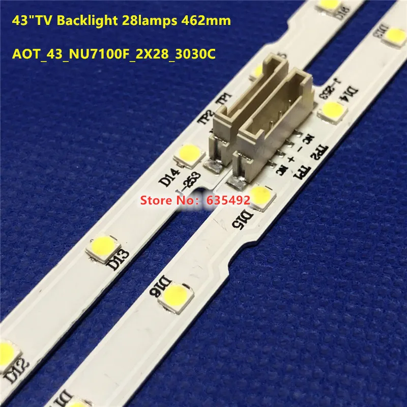 LED Strip 28lamp for Samsung 43"TV UE43NU7100 AOT_43_NU7100F_2X28_3030C ...