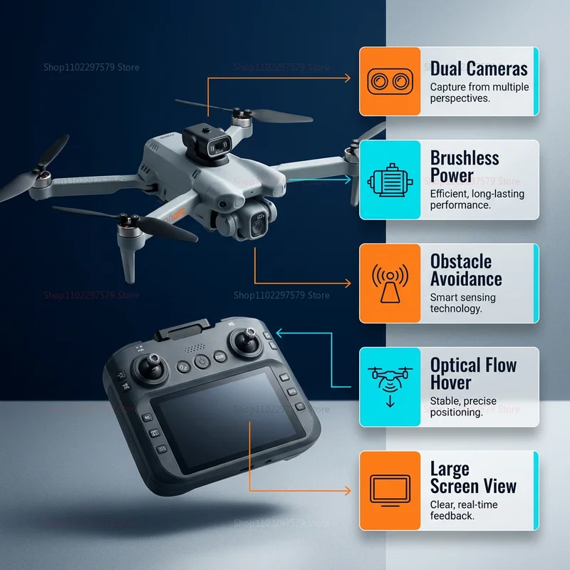 2026 NEW T33 RC Drone 8K HD Dual Cameras WiFi GPS 20mins Flight Aerial Photography Quadcopter Remote Control UAV Toys - 6