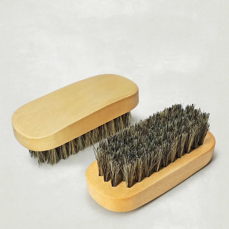 Horsehair Shoe Shine Brushes Polish Bristles Boots Shoes Leather Care Cleaning Brush Suede Nubuck Boot Nubuck Boot Pig Bristles 2