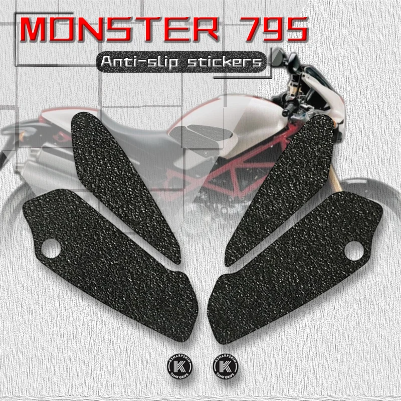 For DUCATI MONSTER 795 1200 Motorcycle Stickers Protection Tank Pad Fuel Oil Kit Knee Grip Traction Decals Waterproof Non-slip