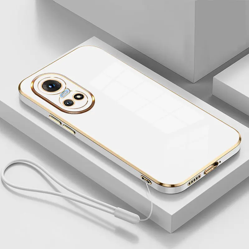 For OPPO Reno10 Pro Case oppo Reno 10 Cover reno 10 pro Phone case  CPH2525 CPH2531 Luxury Square Plating Shockproof Back Cover