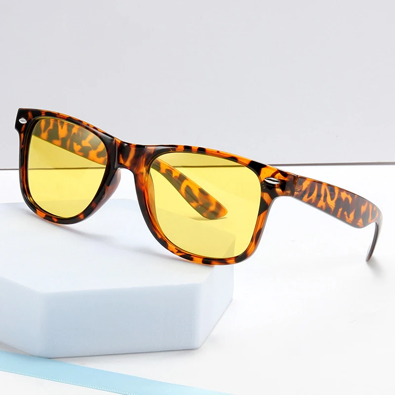 WEBESON New Classic Night Vision Glasses Unisex Square Polarized Lenses UV400 Yellow Sunglasses for Women Driving Goggles