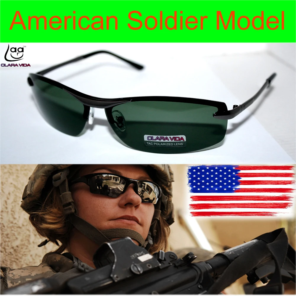 

=CLARA VIDA BRAND=Luxury Us Soldier Model Driver's Tac Enhanced Polarized Polaroid Uv 400 Mens Sunglasses With Foam Bag N Box