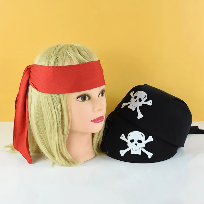 1P Fancy Dress Skull Pirate Captain Hat Head Sciarpa Cap Party Costume Di Halloween Dress Up Hat For Fun Pirate Cosplay Regalo Per Bambini