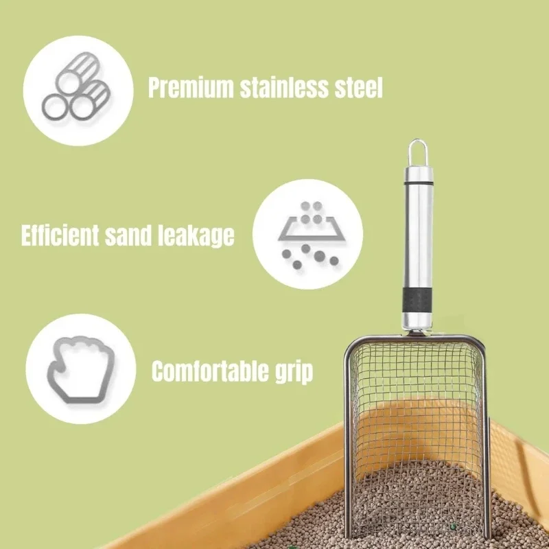 Stainless Steel Cat Litter Shovel for Pet Cleaning