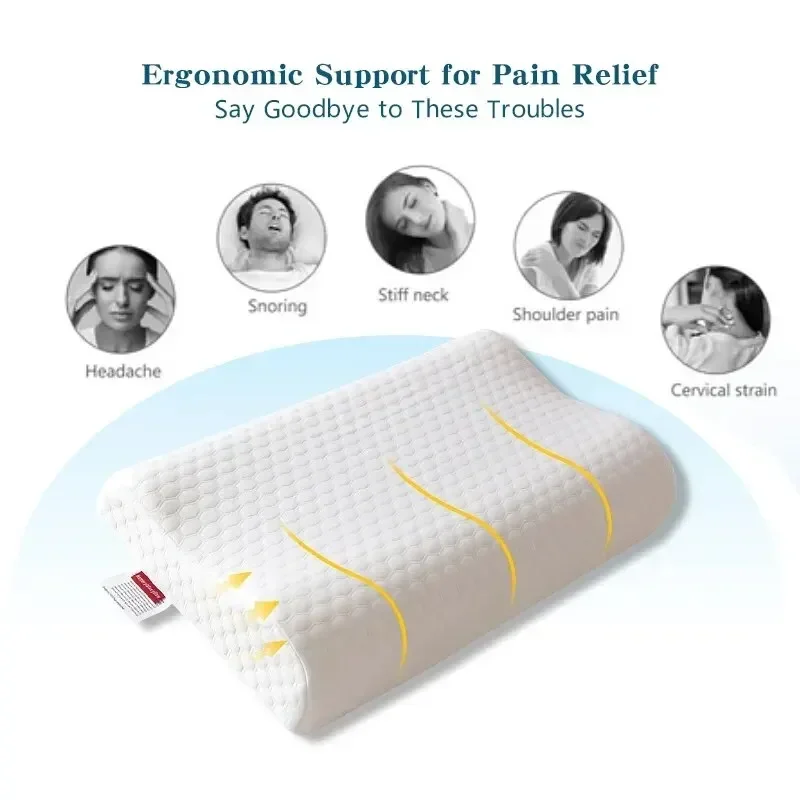 Memory Foam Pillow 1pc Memory Foam Pillow Knitted Fabric Polyurethane Slow Rebound Temperature Sensing Water Cube Pillow Core For Anti-snoring