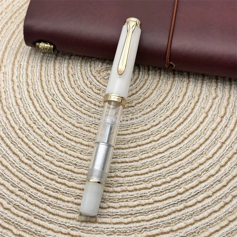 Fountain Pen Acrylic Piston Soft Smooth No.5 Schmidt Nib Inking Applicable Writing Gift For Students
