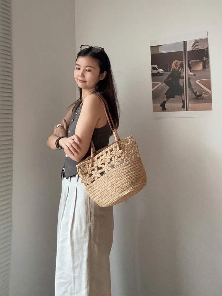 Geflochtene Einkaufstasche Dackel Design - Strandtasche & Shopping Basket