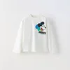 Spring/autumn Disney Mickey Printed T-shirts Long Sleeved Tops Children Clothes Baby Boys Girls Bottom Shirt Crewneck Blouse 2
