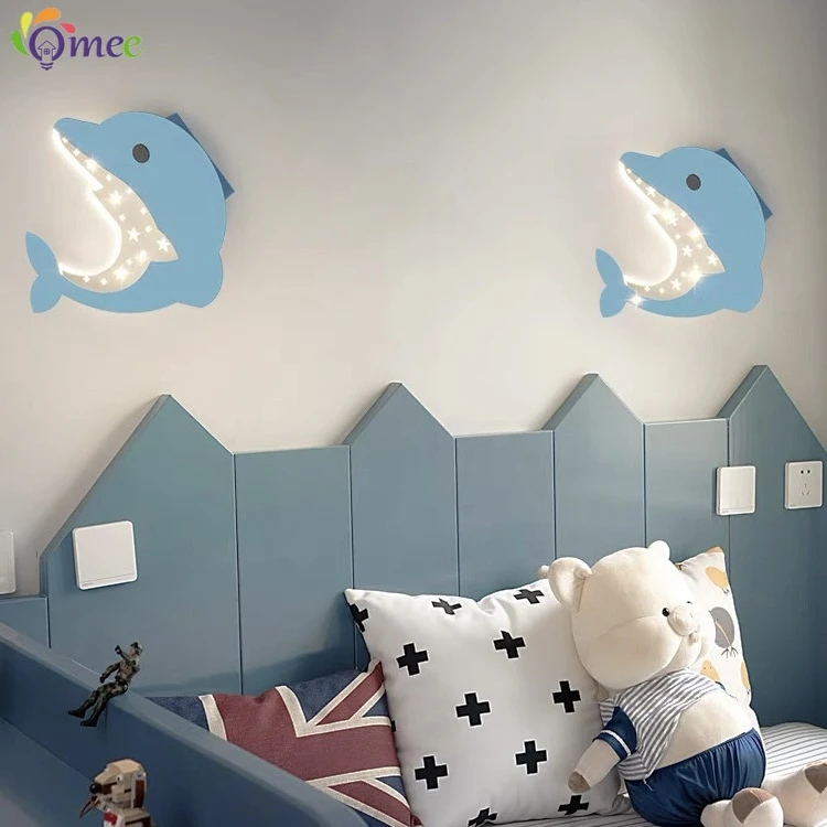 Led Rocket Modern Wall Lamp Cute Cartoon Children's Kid Bedroom Wall Light Living Beside Creative Sconces Indoor Decor Lighting