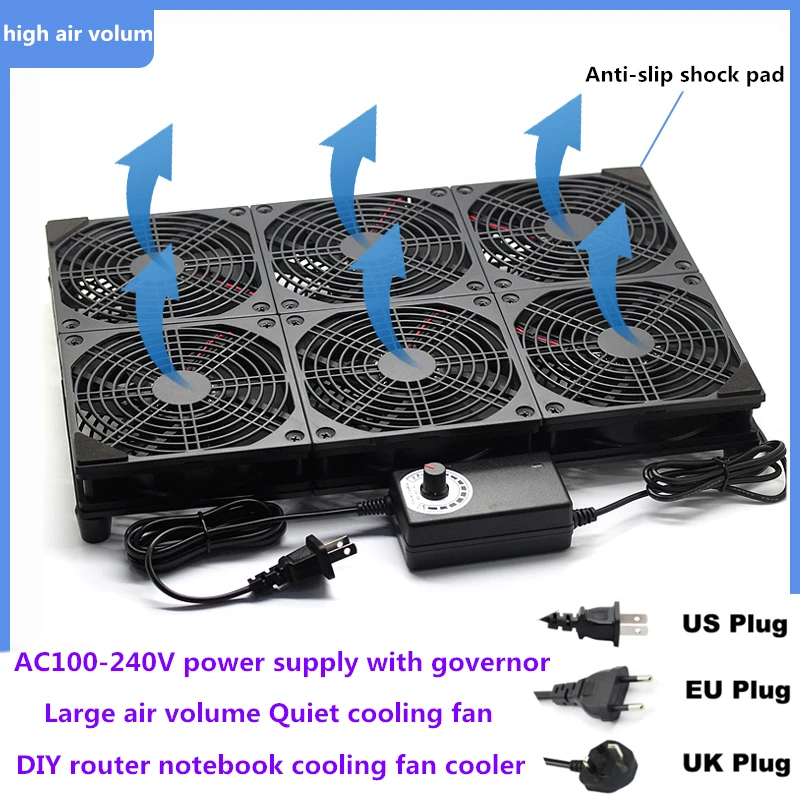 Caixa de tv Roteador Ventilador Alto Volume de ar Silencioso 120 mm 12v com Velocidade Fonte Alimentação Ventilador Refrigeração Faça Você Mesmo Gaming Portátil Base Refrigerador