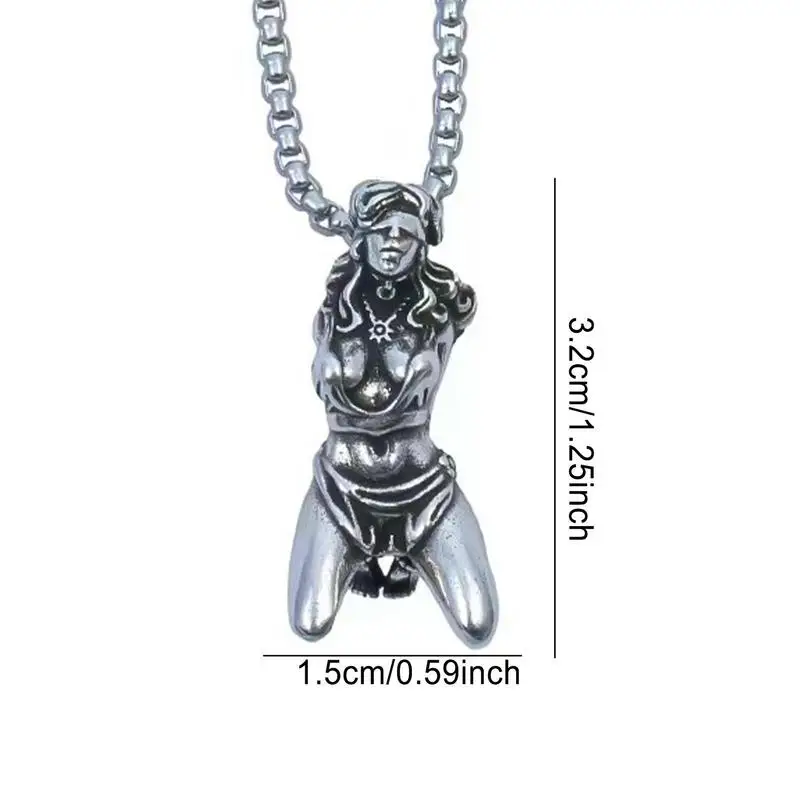 Suffering Goddess Necklace Bound Suffering Statement Necklace Religious Jewelry Retro Goddess Amulet Pendant Necklace Symbol 6