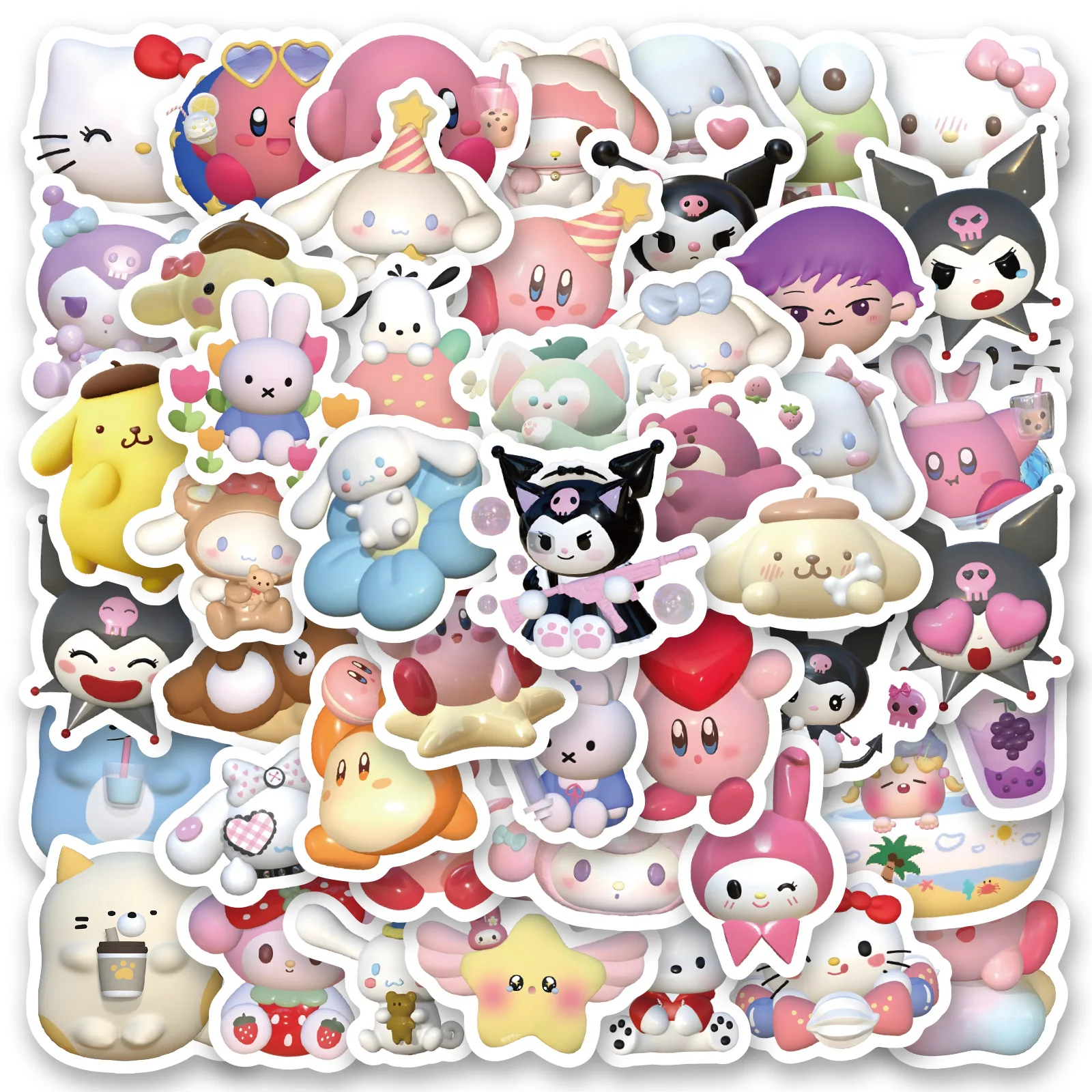 100/200/300 Pz Kawaii Sanrio Kuromi Melody Hello Kitty Adesivi Laptop Telefono Mobile Bagagli Impermeabile Del Fumetto Decalcomanie