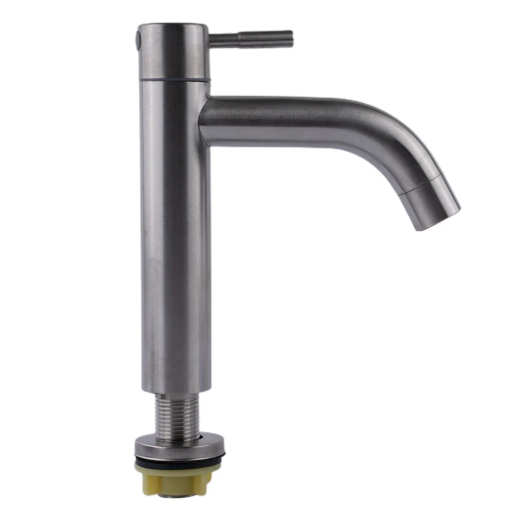 

Sink Tap Basin Faucet Bathroom Faucet Deck Mounted Home Improvement Kitchen Mixer Silver Brushed Single Handle