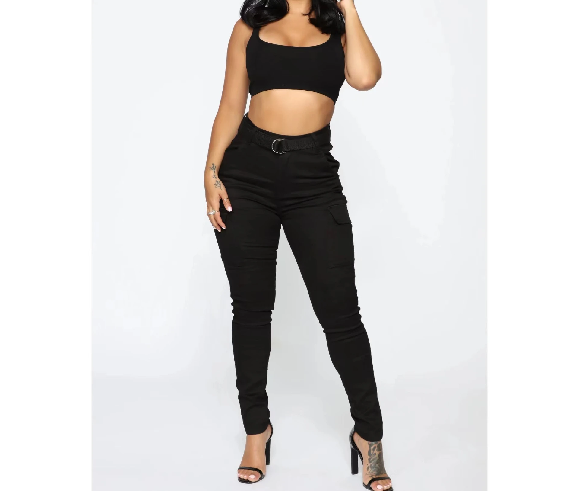 

Женские зимние брюки 2023 Повседневный эластичный пояс карманы модные Универсальные спортивные брюки-карго Y2k для женщин уличная одежда