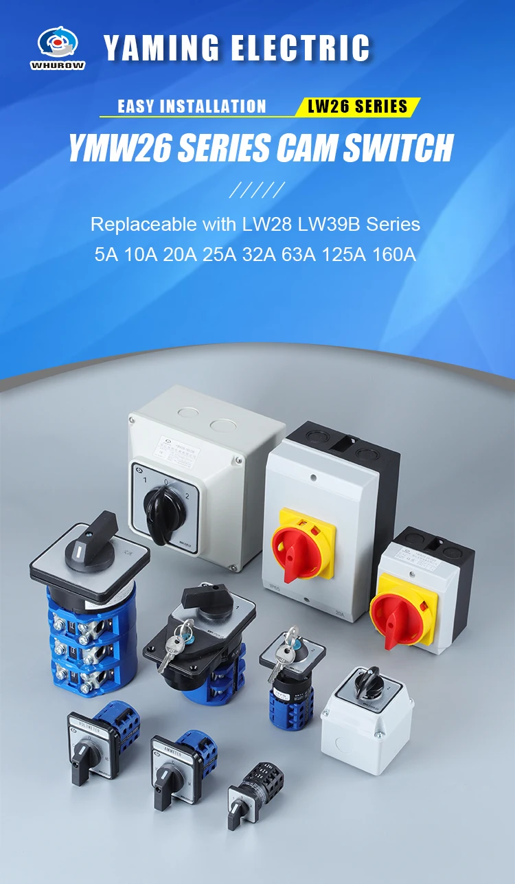 Description Picture 2 of itemLW26-20A Two/Three Positions 1-6 Poles Cam Operated Rotary Switches Changeovers Silver Contact Selection Power Control