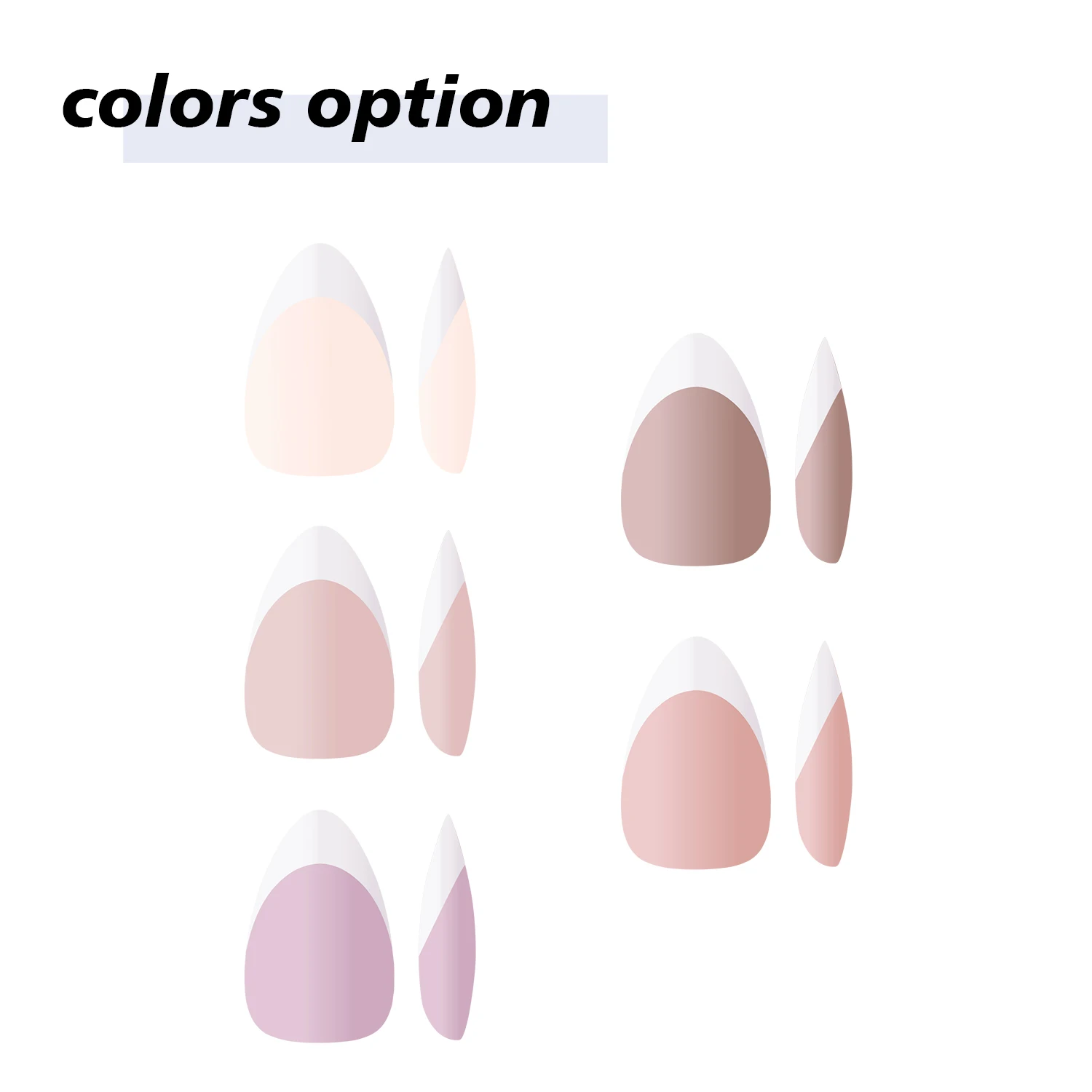 240pcs/box White French Tips Press-on Nails