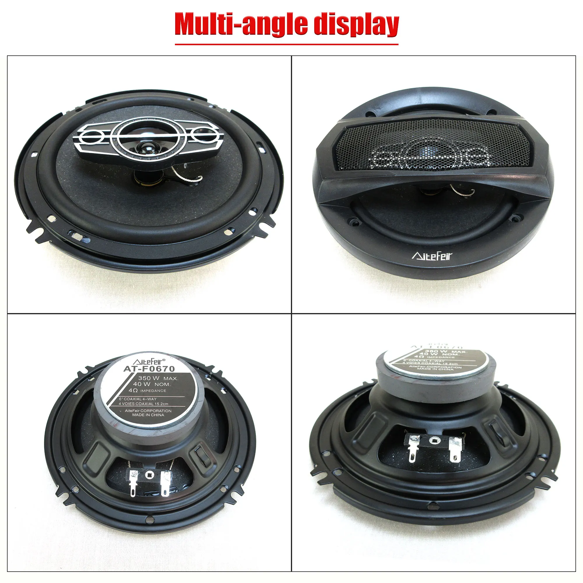 6 Inch 700W(2*350W) 4Way Universal Car Coaxial Auto Music Stereo Full Range Frequency Hifi Speakers Non-destructive Installation