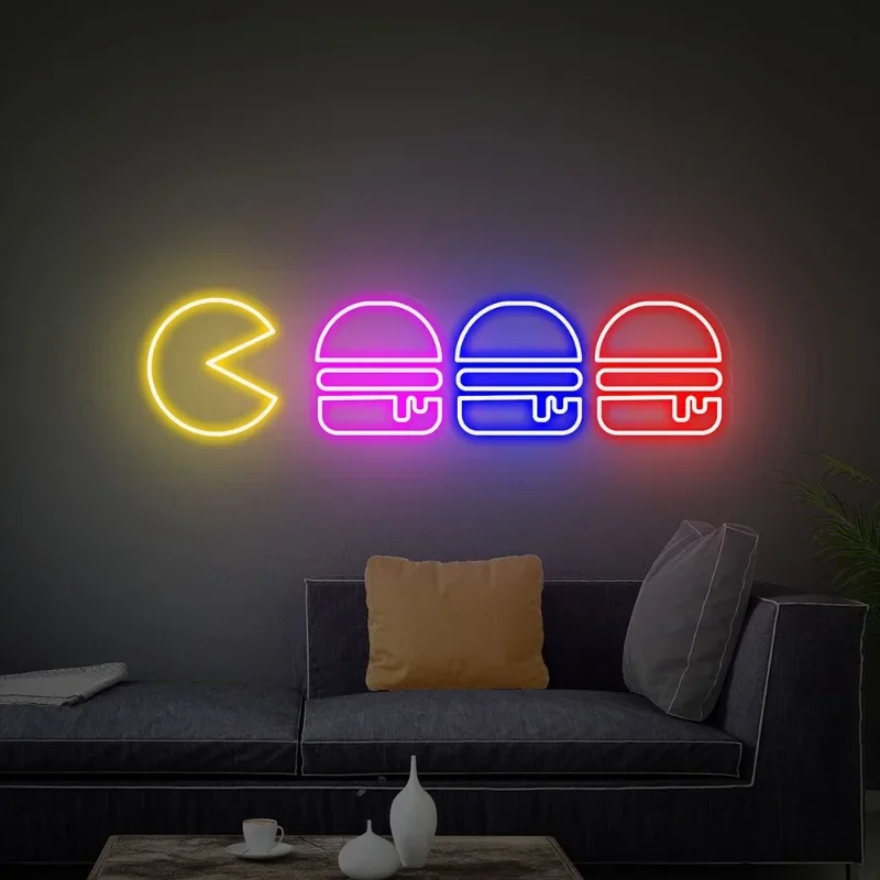 

Hamburger Neon Sign Hamburger Led Neon Sign Kid's Room Neon Light Neon Wall Light Sign Neon Sign Bedroom GAME ROOM Decor Lights