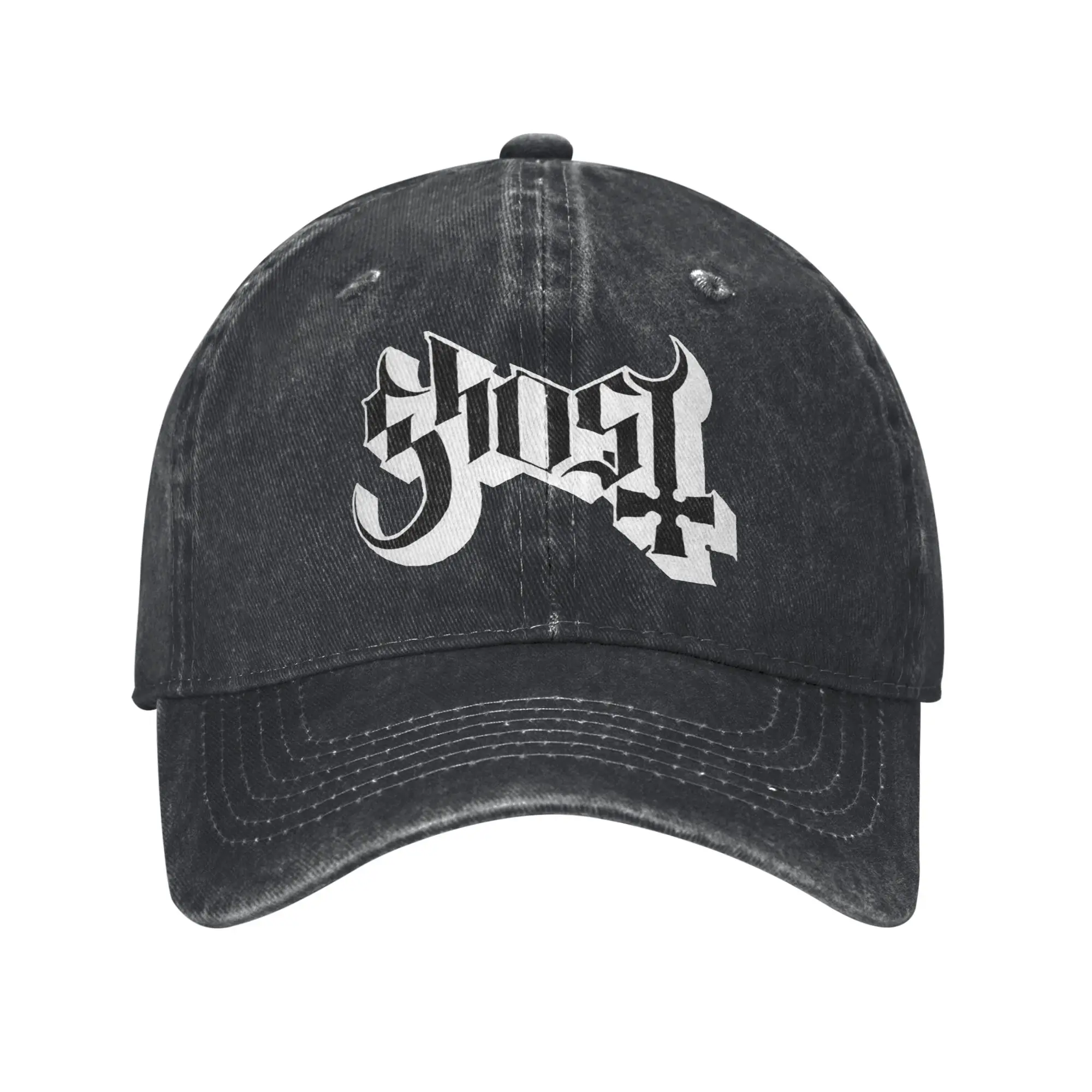 Ghost B.C. Band-Denim-Stoffkappe, lässige Baseballkappen, verstellbare Mütze, Sommer-Unisex-Baseballmützen