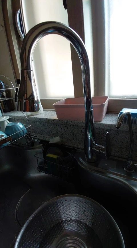 2024 Brass Pull Down Kitchen Faucet with Hot & Cold photo review