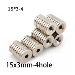 Versatile Round Disc Ring Magnets with Hole for DIY Crafts, Science, and Industrial Use (Available in Sets of 10/20/50) (50pcs 15x3 - 4mm)