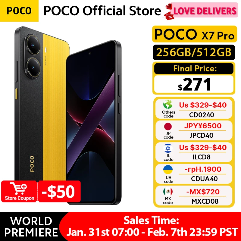 Global Version POCO X7 Pro 5G Cellphone 256GB 512GB Dimensity 8400