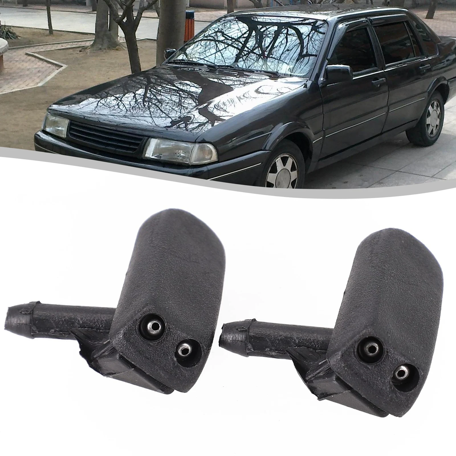 

2pcs Car Front Windscreen Washer Jets Nozzle Water Sprayer Fit For T4 For GOLF 191955985A Car Exterior Replacement Accessories