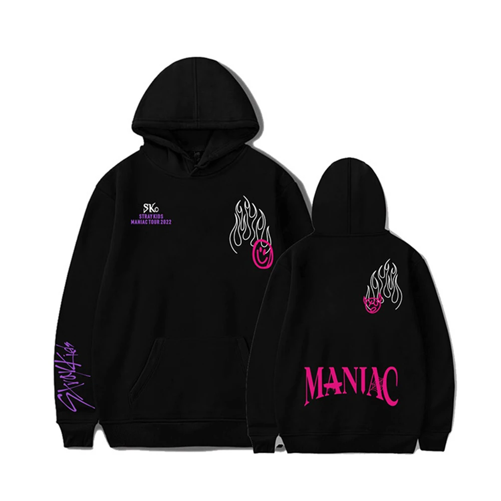 

KPOP Stray Kids MANIAC Concert Hoodie Fashion Unisex Casual LOGO Print Cotton Hooded Sweatshirt Fans Support Clothes Gift H74