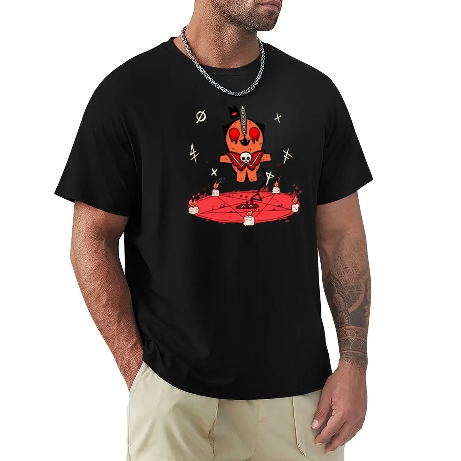 Pochita Cult Of The Lamb T-Shirt Anime Summer Clothes Abbigliamento Estetico Camicie Da Allenamento Per Uomo