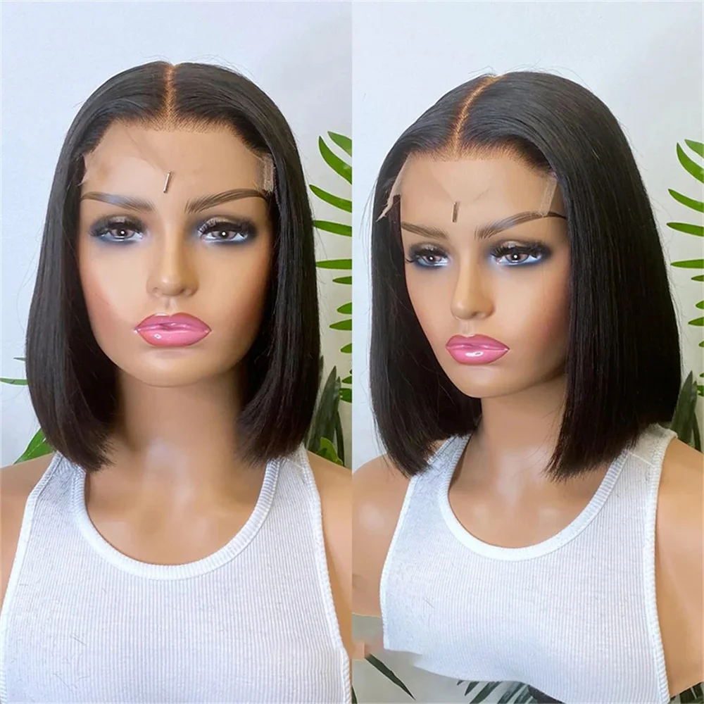 

Short Bone Straight Bob Wig Lace Front Wigs Human Hair Brazilian 4x4 Closure 13x4 HD Lace Frontal Wig For Women Pre Plucked